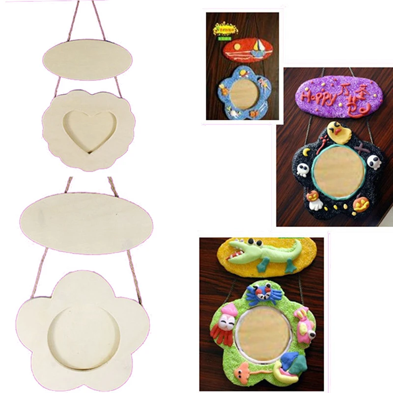 

Children DIY Handmade Wooden Photo Frame Blank Hemp Rope Frame Mother's Day