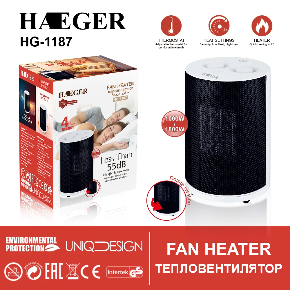 

Electric Heating Fan Home Desktop Heater Cooling Dual-Purpose Portable Heater Electric Desk Heater Fast Heating 1800W 1000w