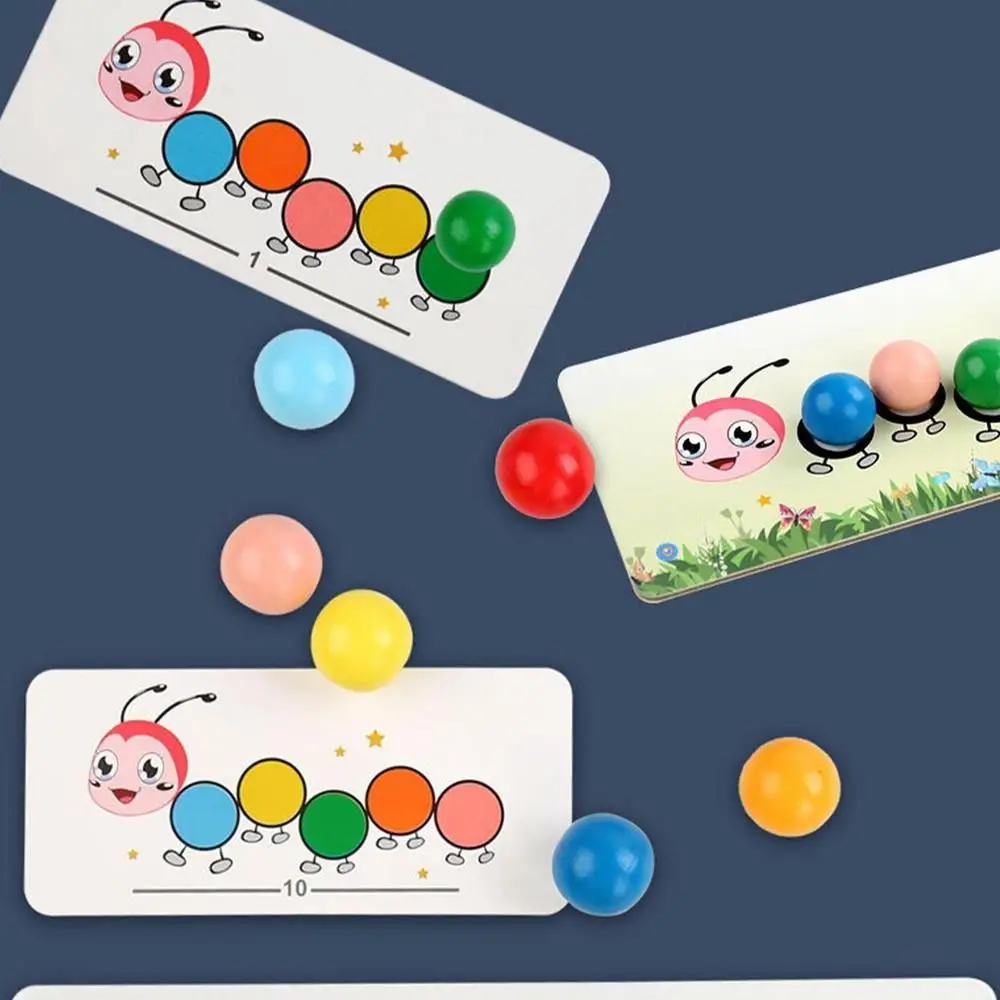 

Sensory Toy Learning Cognition Early Education Toy Jigsaw Toy Wooden Caterpillar Peg Clip Board Color Matching Beads Game