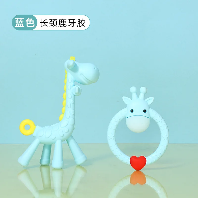 

Baby food grade giraffe teether Baby teether set combination baby molar stick