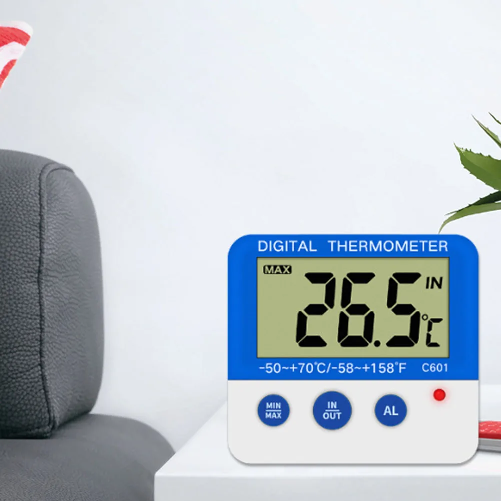 

Household Indoor Room Temperature Meter Freezer Temperature Watch With Probe Refrigerator Thermometer Kitchen Accessories