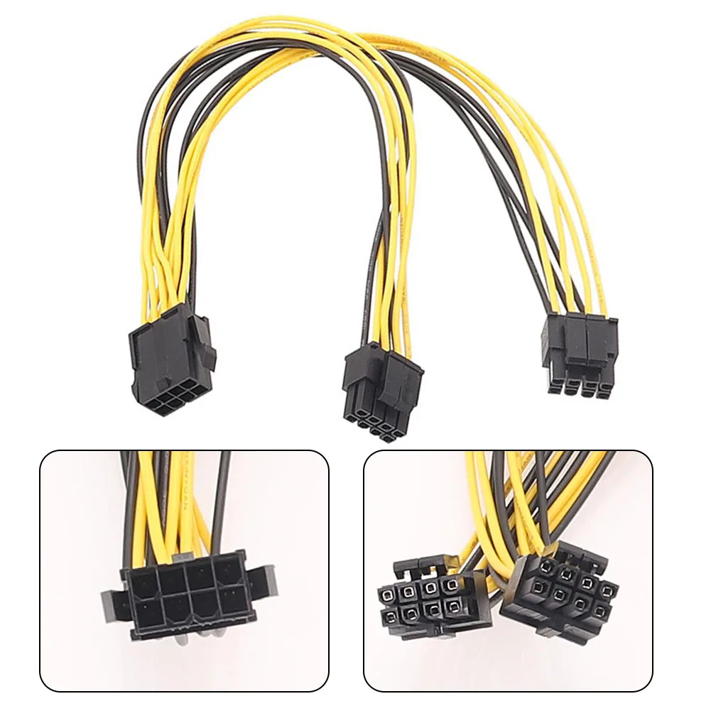 

1x 10cm 8 Pin To Dual PCIe 2X 8 Pin Splitter Power Cable For Graphics Card CPU 8P Female / CPU 8P (4+4) Male Connection Cable