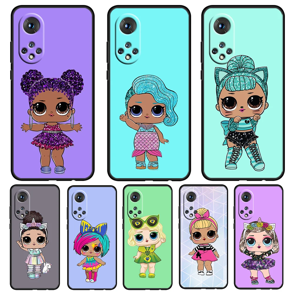 

Love L.O.L. SURPRISE Doll For Honor 60 50 20 SE Pro X30 10X 10i 10 9X 9A 8X 8A Lite Silicone Soft TPU Black Phone Case Cover
