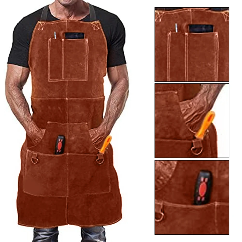 Кожаный жаростойкий фартук Cowhide