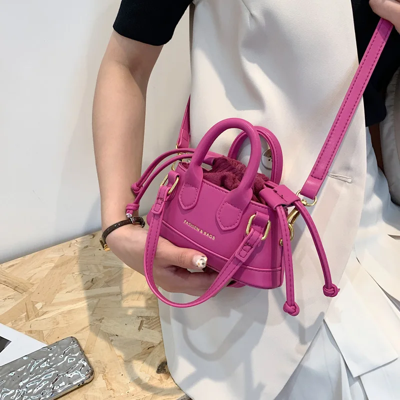 Cute Mini Shell Bag 2022 New Korean Fashion Trend Retro Casual Crossbody Bag Solid One Shoulder Women's Bag