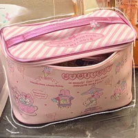 pink portable plus sized size melti playground make up bag cosmetics top handled travel portable large pink bag