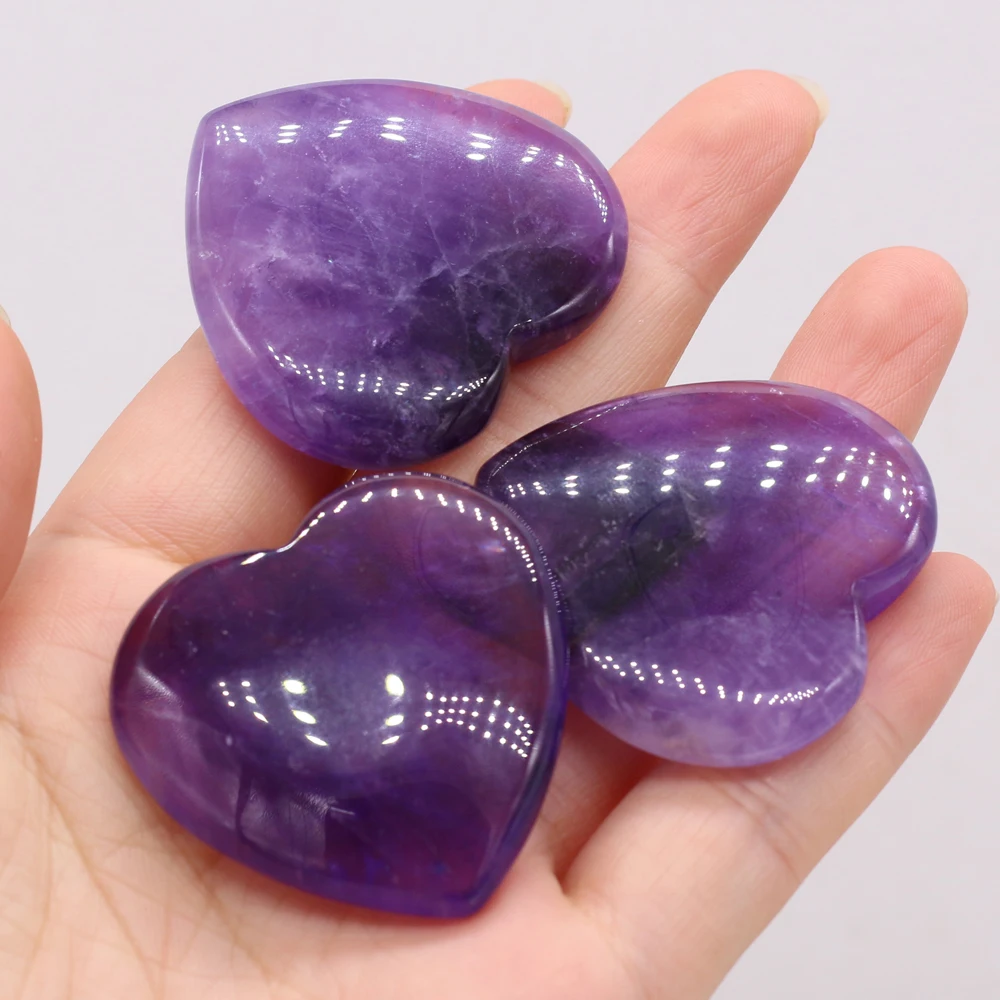

1PC Natural Heart Shaped Crystals 4CM Reiki Amethyst 7 Chakras Energy Healing Ornament Minerals Gemstone Home Decoration