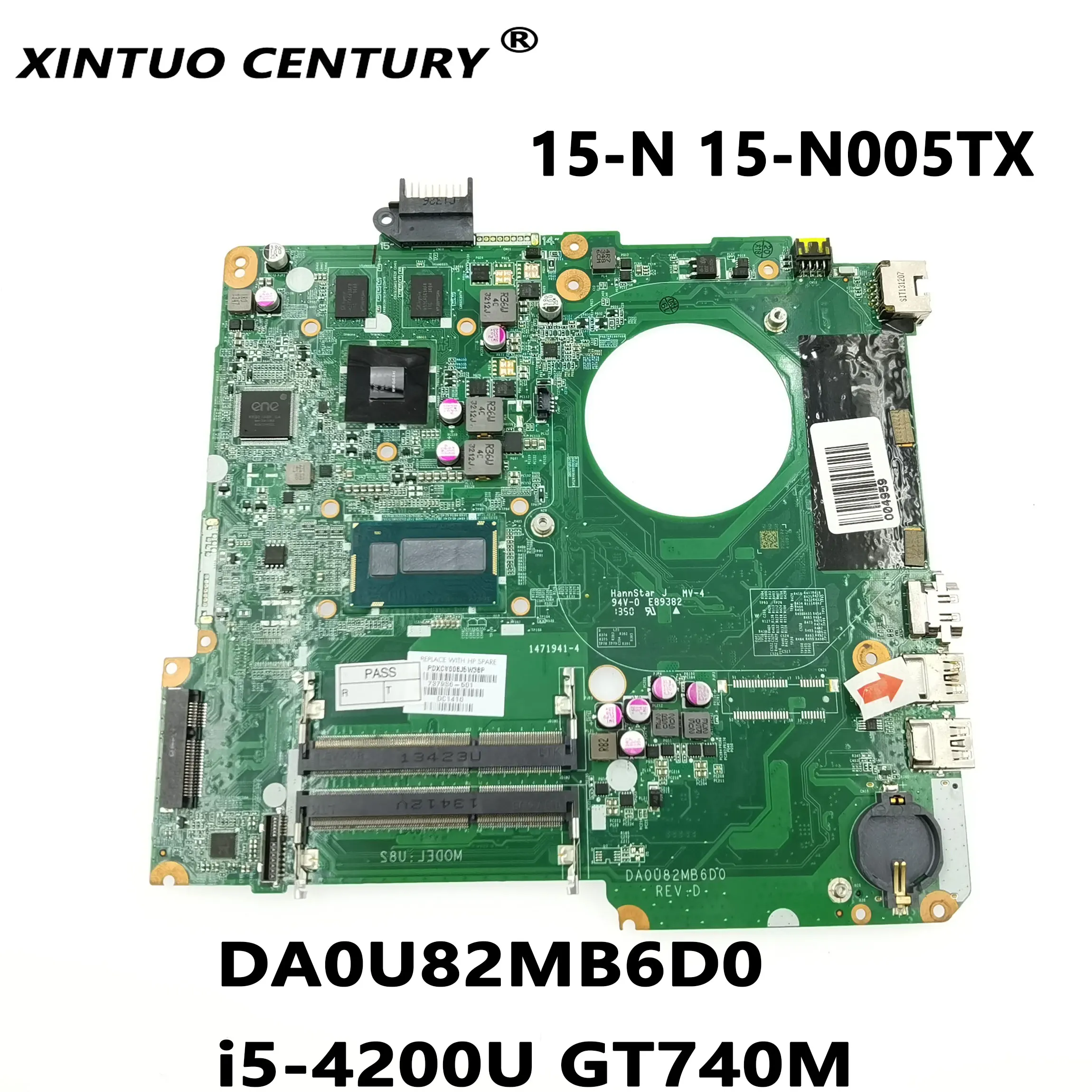 

736377-001 736377-501 для материнской платы HP 15 серии 15-n005TX DA0U82MB6D0 SR170 i5-4200U 100% протестирован