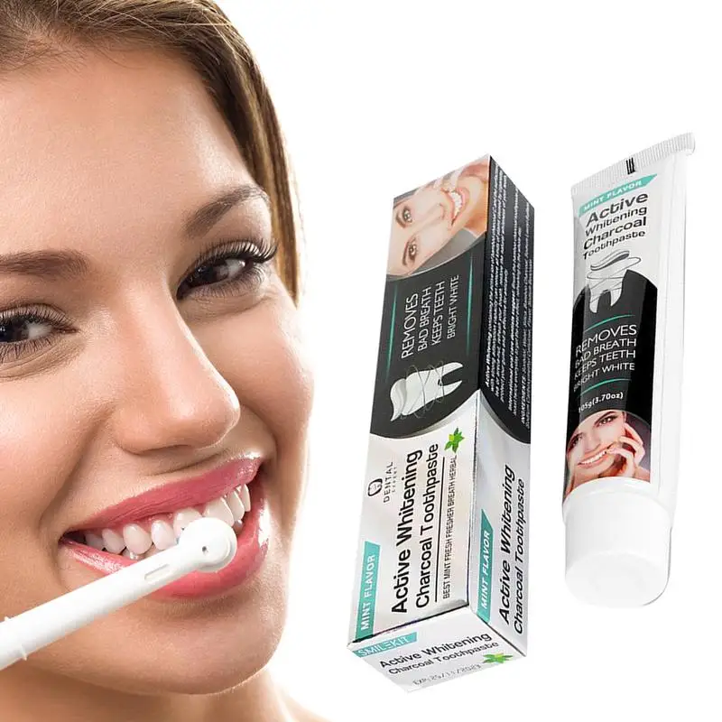 

Teeth Whitening Tooth Care Natural Bamboo Activated Charcoal Black Toothpaste Oral Hygiene Dental Health