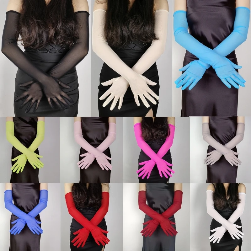 

Перчатки MXMB для вечеринок и представлений, женские перчатки, Вечерние перчатки для вечерние Ринок, кружевные полупрозрачные перчатки, женские перчатки для ночного клуба
