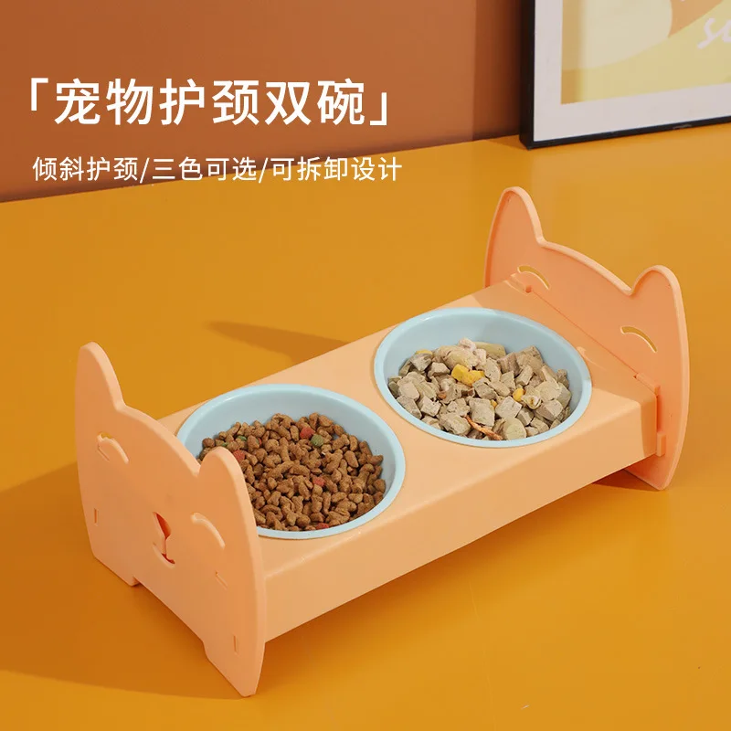 

Pet Dog Bowl Dog Basin Double Bowl Automatic Drinking Cat Bowl Cute Water Bowl Dog Food Basin Cat Food Rice Basin Cat Supplies