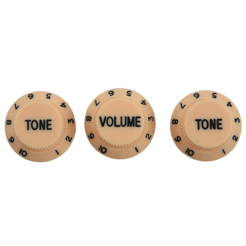 

New Cream Dark Blue Font 3 Volume& 6 Tone Guitar Control Knobs For Fender Strat