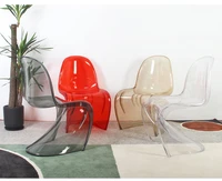 s type acrylic transparent chair simple personality crystal dining room furniture modern creative design negotiation chair %d9%83%d8%b1%d8%b3%d9%8a