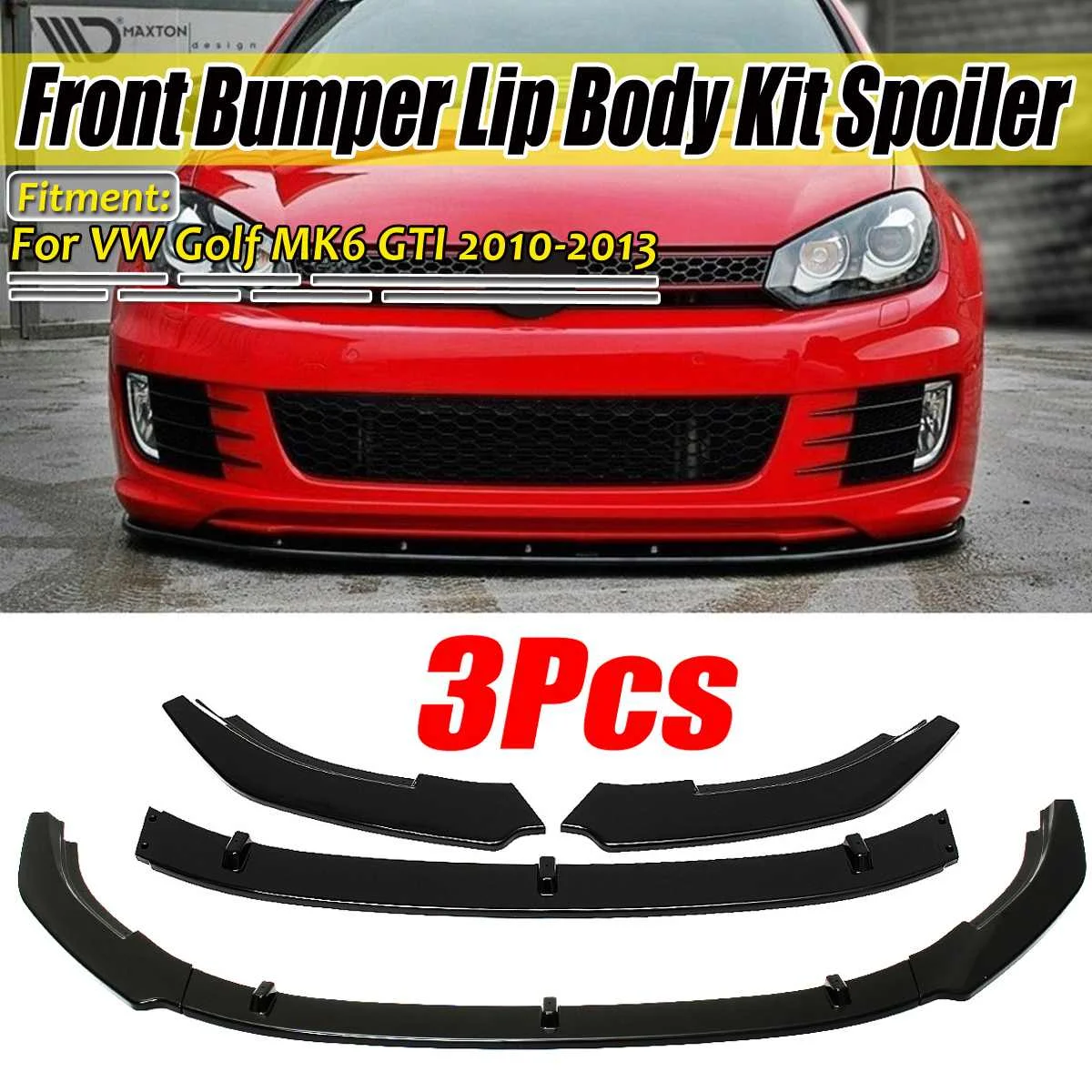 

For Volkswagen VW Golf MK6 GTI 2010-2013 Car Front Bumper Splitter Lip Diffuser Body Kit Spoiler Guard Deflector Protector Cover