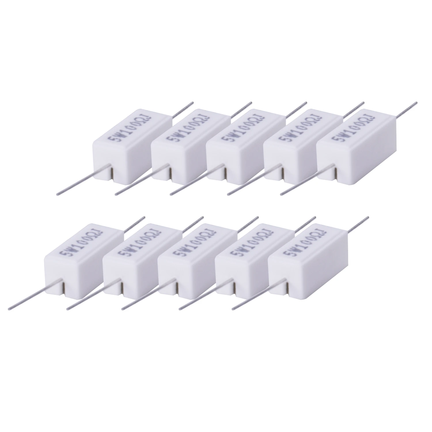 

10x Wirewound Ceramic Cement Resistors 100 Ohm 5W Watt 5%