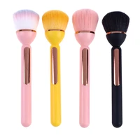 small bulb powder blusher brush pink fiber wool plastic handle loose powder fixed makeup lotus makeup brush