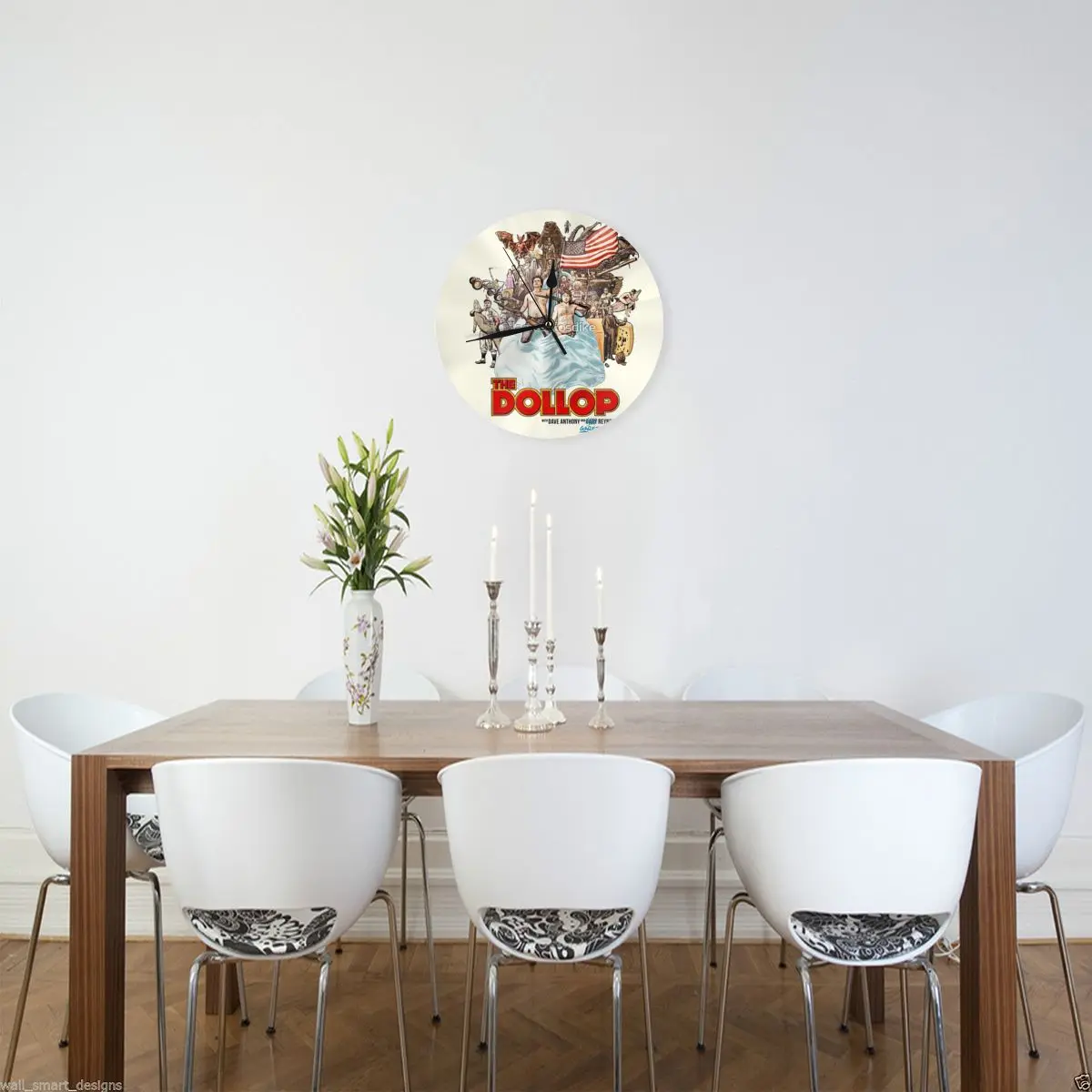 Настенные часы The Dollop 2014-(футболка) декоративные круглые для комнаты необходимые