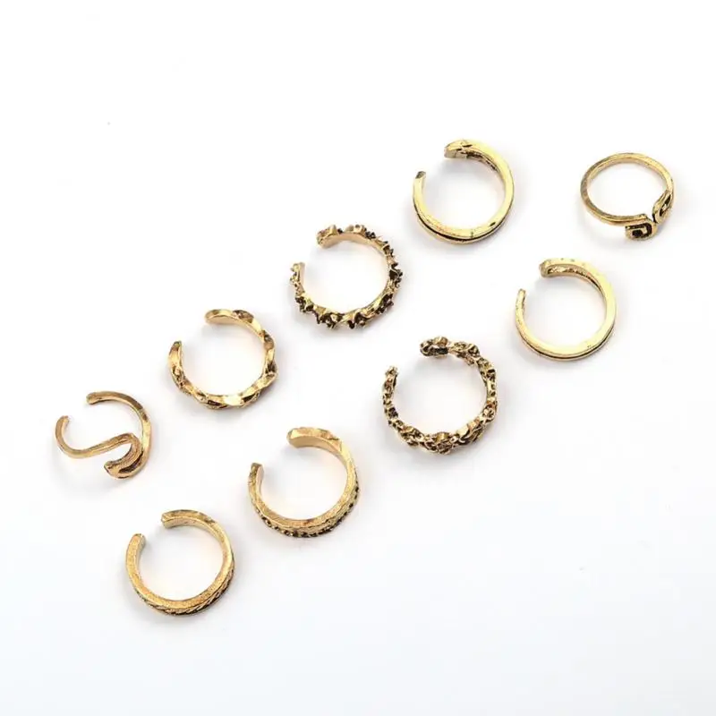 

Electroplating Workmanship Ring Sets Foot Rings Open Rings Earrings Novel And Unique Design Alloy Material Knuckle Rings Rings