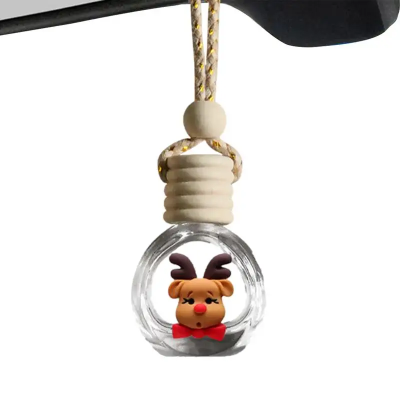 

Подвесная бутылка для автомобиля, Рождественский Декор, стеклянная бутылка, подвеска, праздничная поставка, воздушный диффузор, подвесное украшение для бутылки с снеговиком, Санта