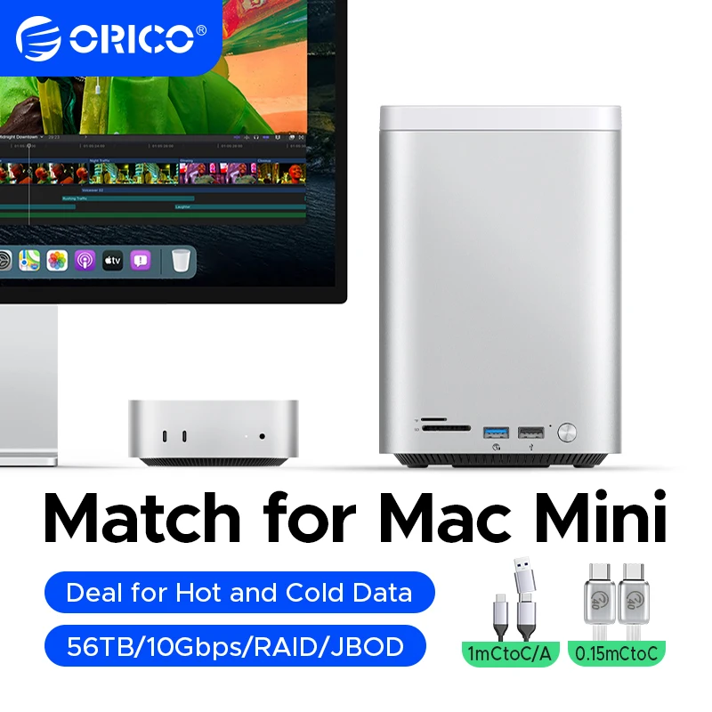 ORICO MiniTower Mac Mini M4 Dock M.2 SSD Корпус для жесткого диска 3,5 ...