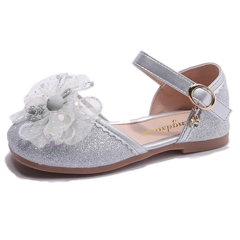 

Kruleepo принцесса танцующие рандомные сандалии обувь для девочек 2023 Дети PU мягкая кожа галстук-бабочка резиновая подошва