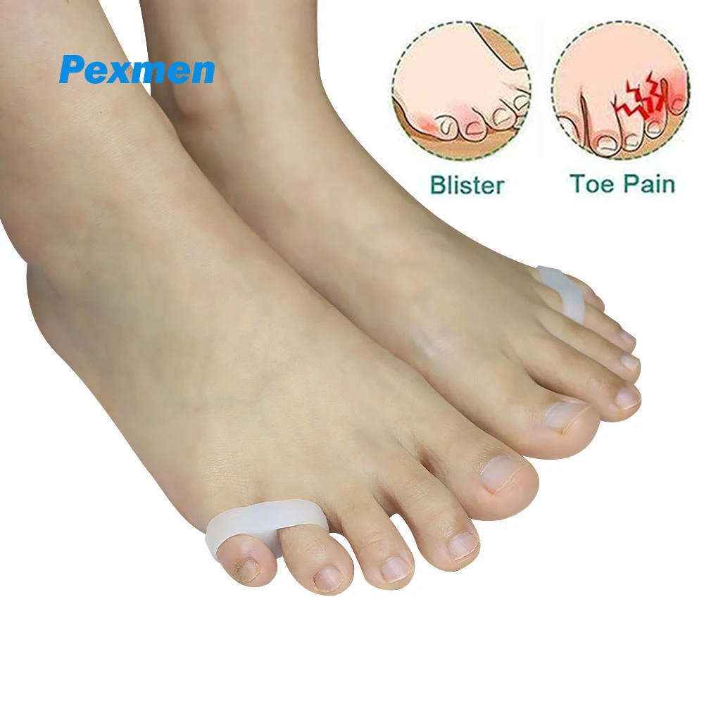 

Pexmen 2Pcs Gel Pinky Toe Separator Little Toe Spacer for Overlapping Toe Calluses Blister Relieve Foot Pain Bunion Corrector