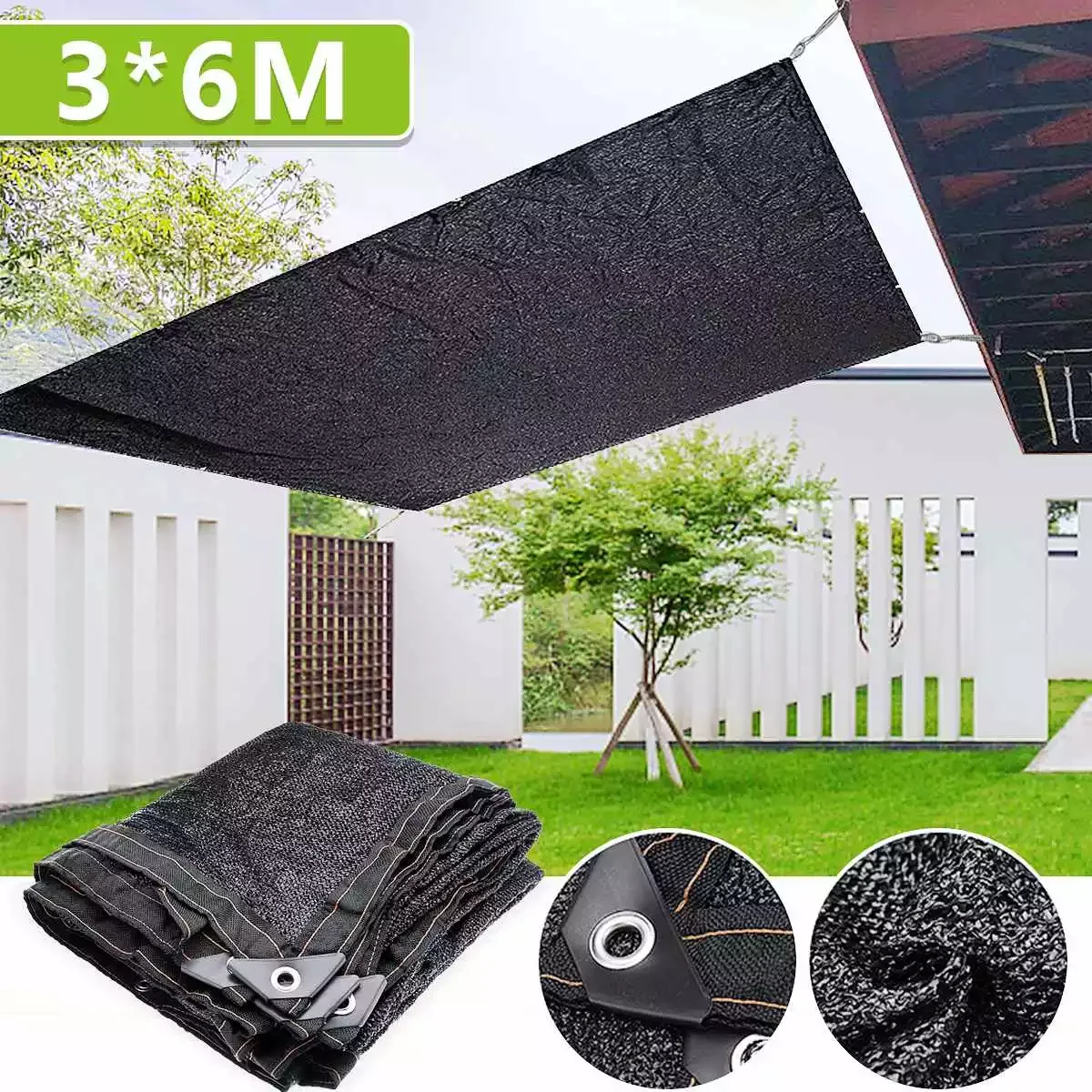 

8pin 85% Shading Outdoor Garden Sunshade Net UV Protection Black Sun Shade Nets Sun Sails Succulents Plant Car Cover Sun Shelter