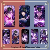 genshin impact raiden shogun phone case for samsung s20 lite s21 s10 s9 plus for redmi note8 9pro for huawei y6 cover