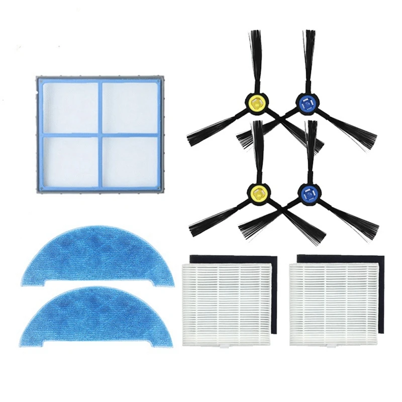 

For ILife V8S X750 X785 V80 Robot Vacuum Cleaner Spare Parts Replacement Side Brush Hepa Filter Mop Cloth(9Pcs)