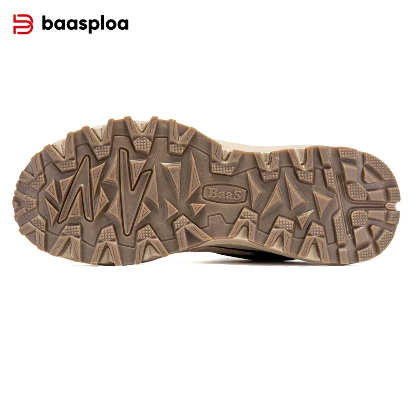 Мужская Походная Обувь Baasploa Водонепроницаемая Кожаная Нескользящая Уличная