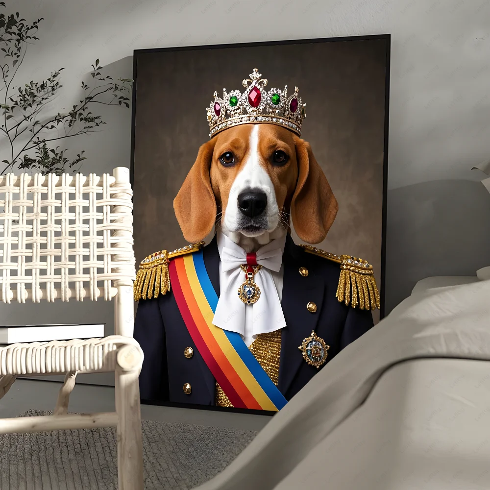 Бигль Собака Домашнее животное Портрет Ретро Плакат Липкая Настенная