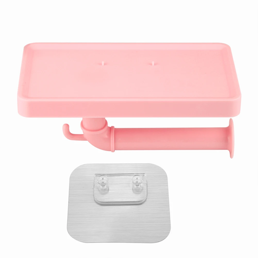 

Multi-purpose Wall- mounted Roll Paper Tissue Dispenser Holder Home (Pink)