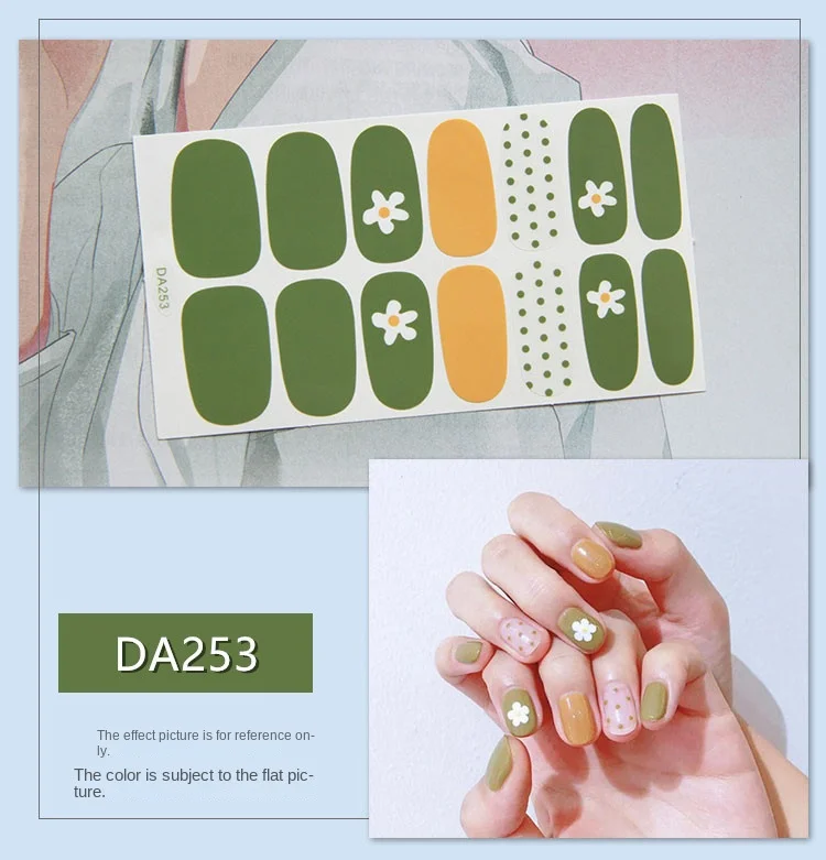 

14Pcs Girl Nails Art Stickers Nail Polish Film Cat Eye French Gradient Omelette Nail Material Supplies Low Price Pegatinas Para