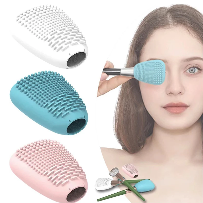 

New Makeup Brush Protector Cover And Silicone Brush Stand With Built-In Cleaning Function Cosmetic Tool Set For Foundation Brush