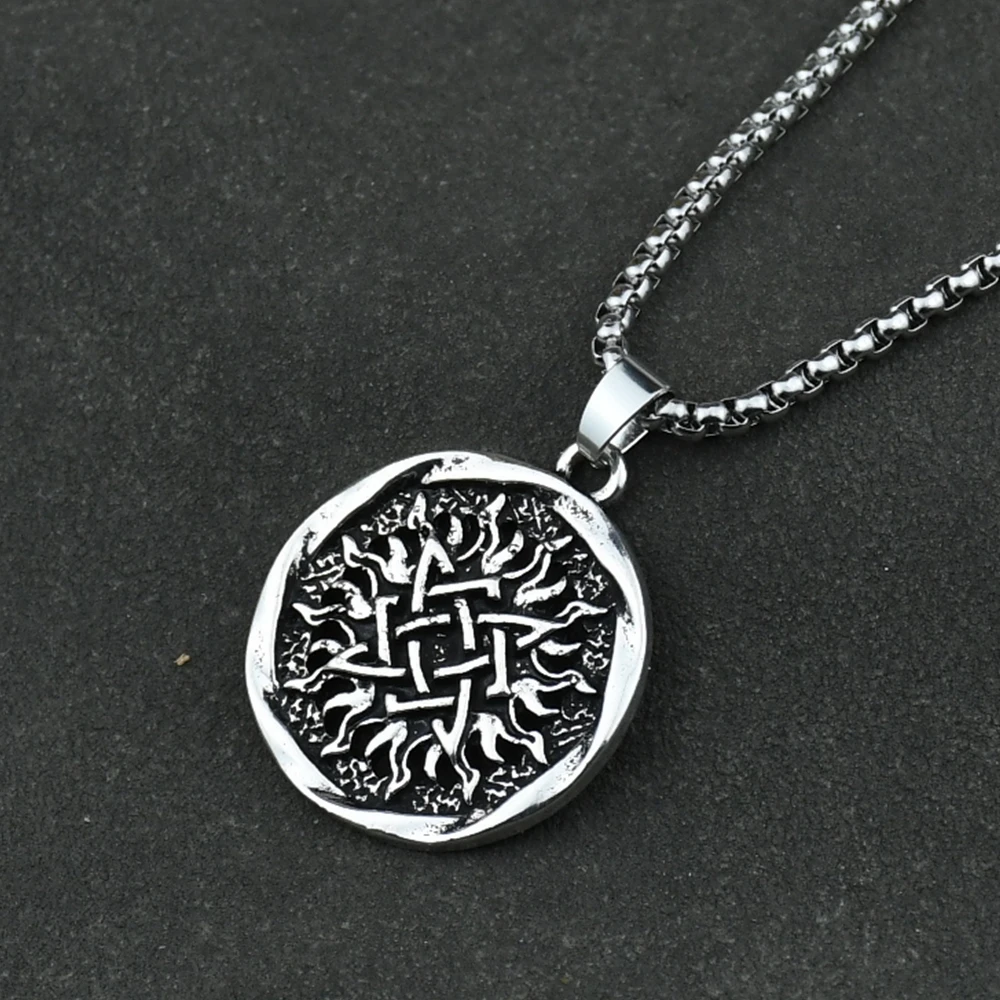 Квадратный кулон Сварога славянский паганский мужской ожерелье Россия Звезда Славянского Солнца цветок амулет древний талисман ювелирные изделия.