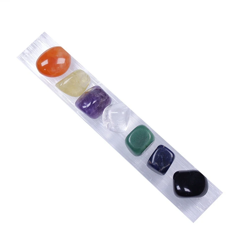 

AT69 -Natural Selenium Stone Chakra Jewelry Pendulum Crystal Crushed Stone Colorful Gemstone Ornaments Seven-Color Energy Gems