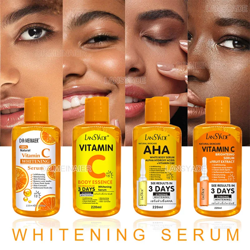 

220ml Fruit Vitamin C AHA Face Serum Spots Eraser Corrector Whitening Moisturizing Lightening Body Serum Super Whitening