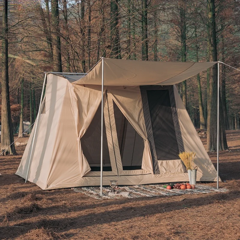 

Super Large Portable Cotton Tent Bow Camping Tent 2-3 Person 4 Season Thicken Rainproof Tent Outdoor Equipment