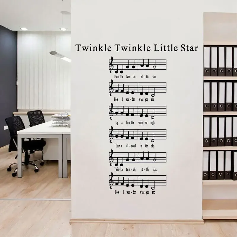 Мерцающая маленькая звезда музыкальный стол настенные наклейки музыкальная