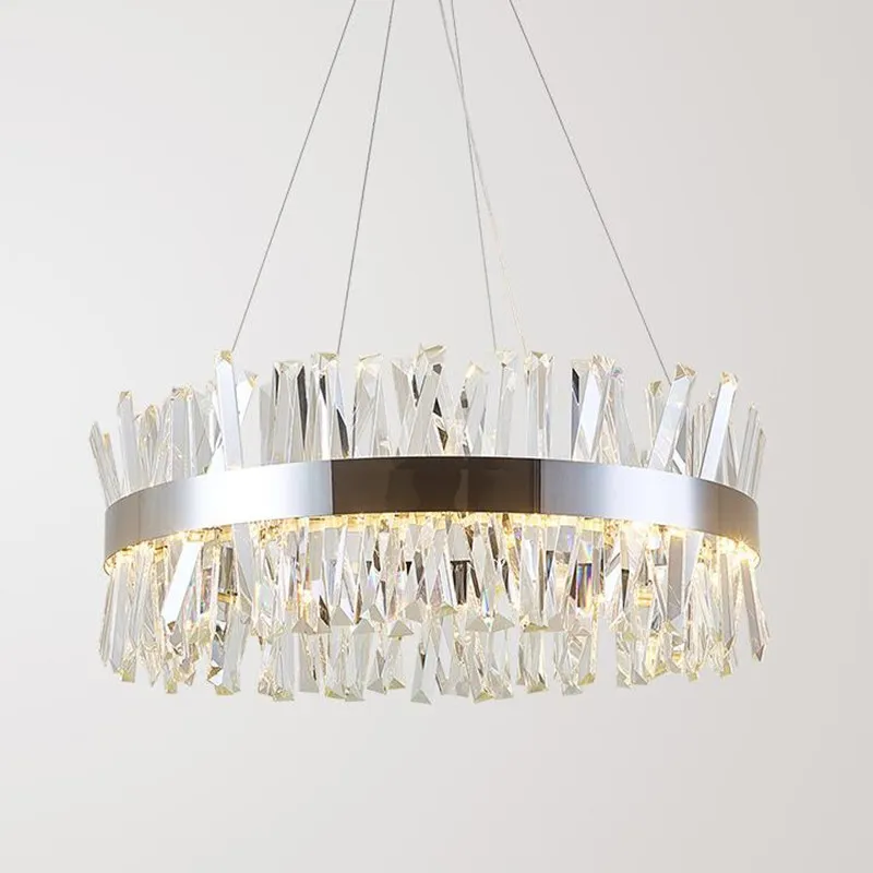 

Modern Crystal LED Chrome Pendant Light Indoor Chandelier Decor Light Fixtures For Kitchen Dining Room Living Room Luxury Lamp