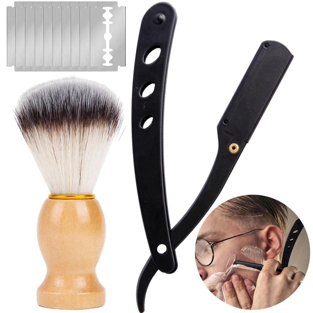 

Парикмахерская щетка для бритья с 10 лезвиями, 1 комплект