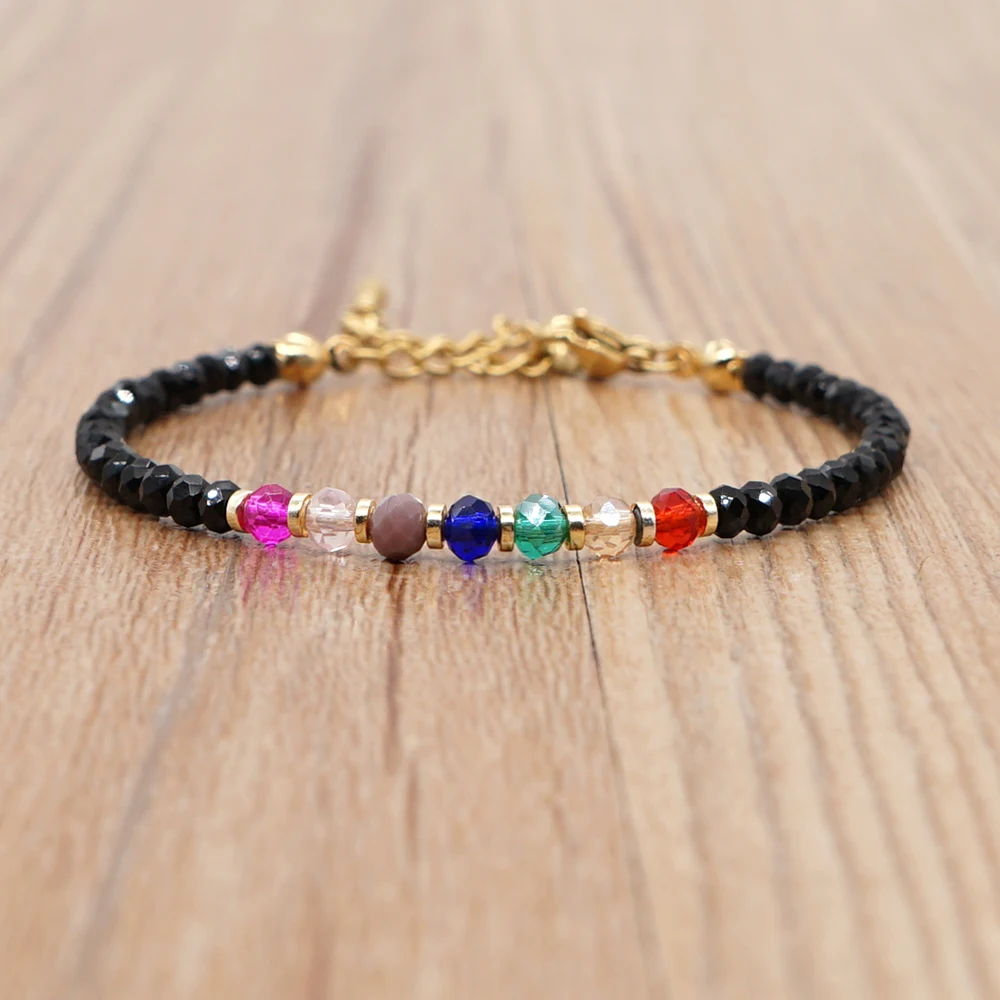 Go2Boho 2022 черный браслет с кристаллами многоцветные стеклянные браслеты из бисера