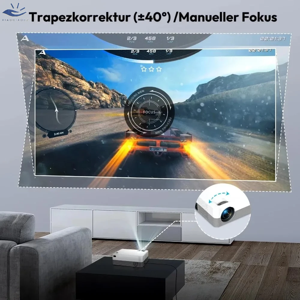 Фото XIAOQIAODZ Мини Портативный 4K проектор Домашний кинотеатр Smart LED 1080P Native 8K Android Видеоигра Карманный телефон Кино Wi-Fi BT №5