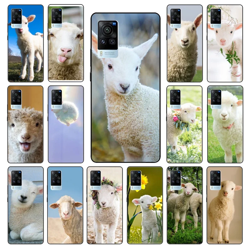 

Cute Sheep Phone Case for VIVO V21e V20 SE V2023 V15 Pro V21 V19 V17 Neo 1819 1915 1907 1906 X60 Pro X50