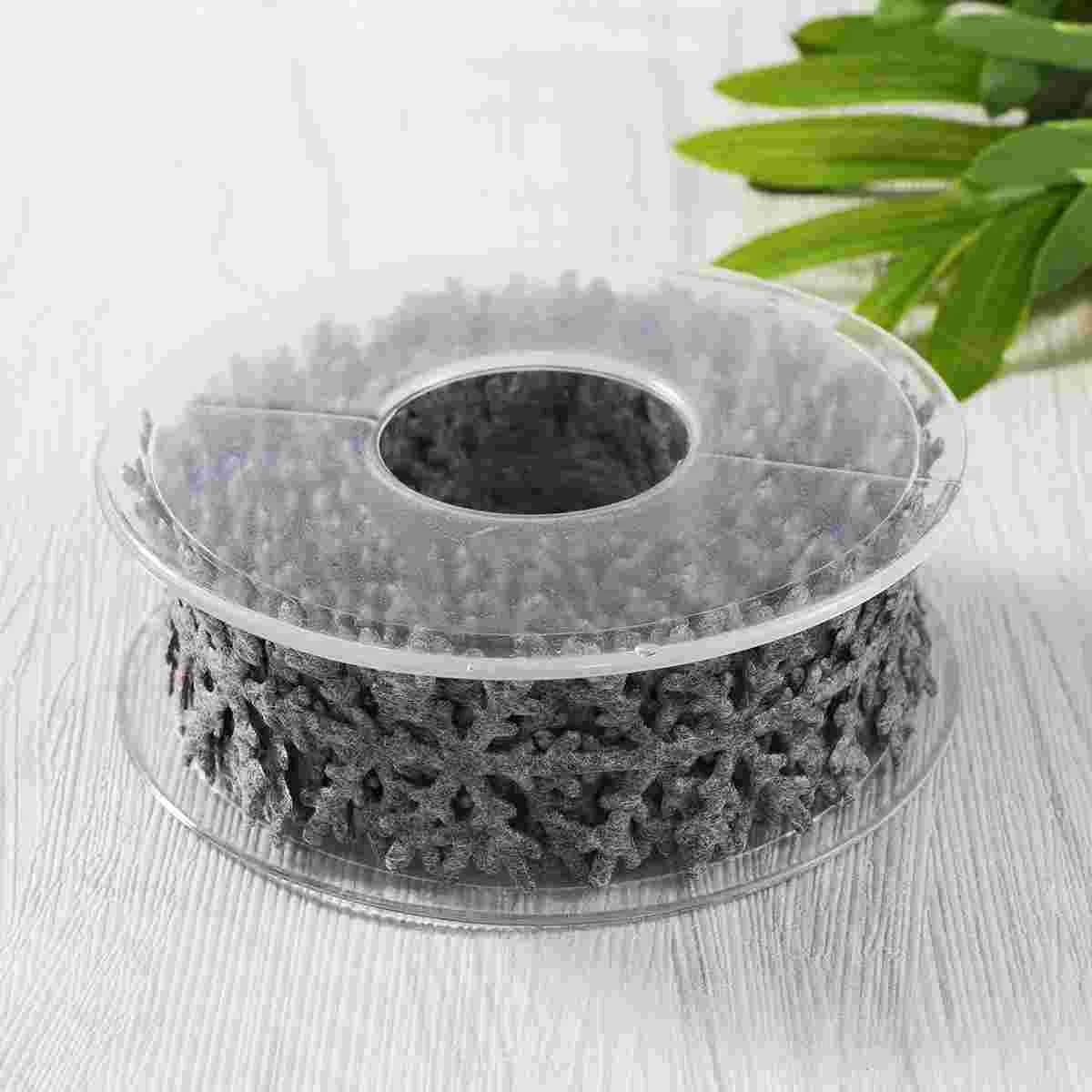 

Ribbon Snowflake Trim Christmas Lace Sewing Decorative Craft Tree Trimmings Fabric Wrapping Wired Decoration Flower Gift