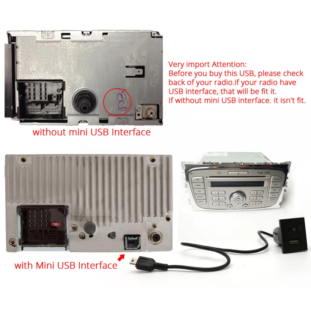 Автомобильные USB-интерфейсы мини-Кабель-адаптер соединение для Ford Focus MK2 10-12 CD DVD AUX