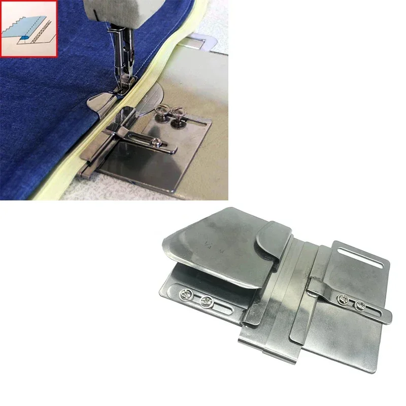 

Upper Zipper Hemming Attachment For Industrial Sewing Machine Zipper Installation Positioner Machine Accessorie Lap Seam Folder