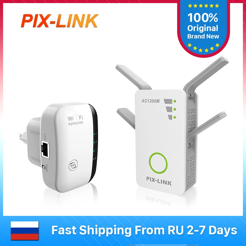 PIXLINK 1200/300M Wireless-AC WiFi Repeater Dual Band 5/2.4G Hz Long Range AP/Router/Extender/Signal Booster AC09/WR03