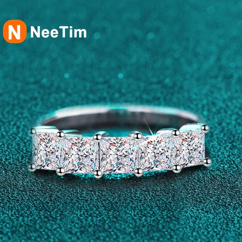 NeeTim кольца из серебра 925 с муассанитом для женщин