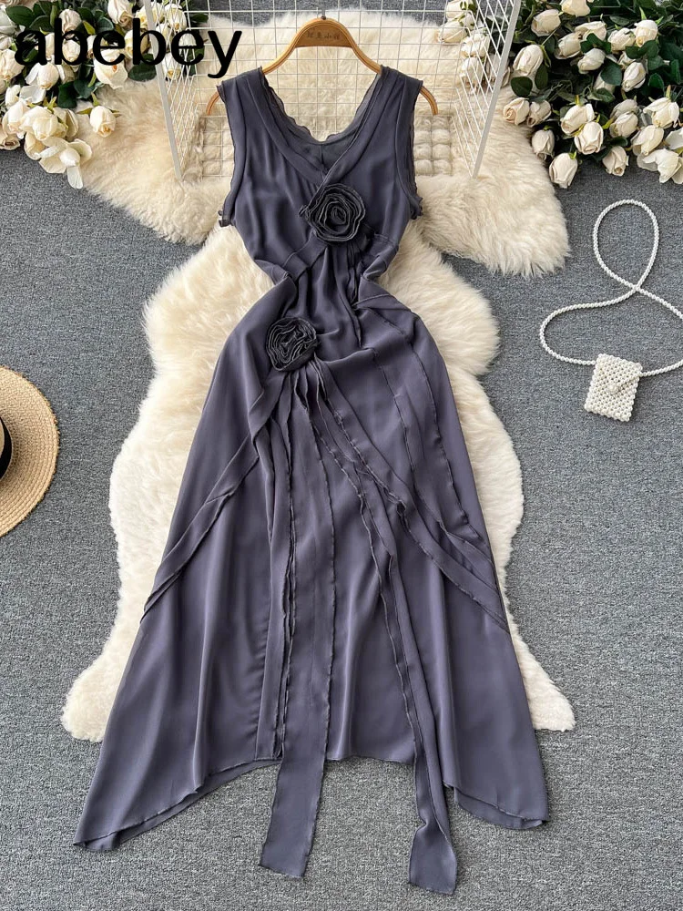 

Tank Spaghetti Strap Maxi Dress Women Summer Sleeveless Smocked Casual Boho Maxi Beach Dress Fashion Sundresses Vestido Feminino